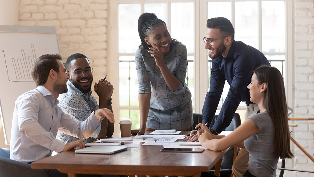 People collaborating around a table